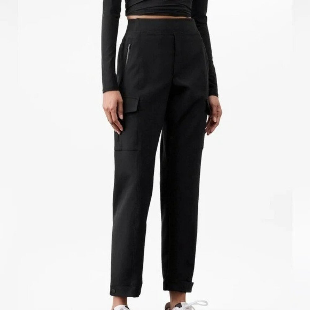 Athleta Cargo Pants 4 Black Endless High Rise Travel Work Wrinkle Free Sporty - Picture 7 of 11